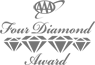The image shows the AAA Four Diamond Award logo, featuring four diamonds in a row with elegant script text.